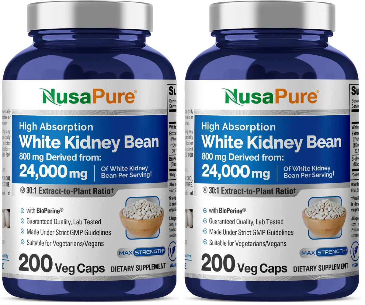 Front view of NusaPure White Kidney Beans 30:1 Extract Pack of 2