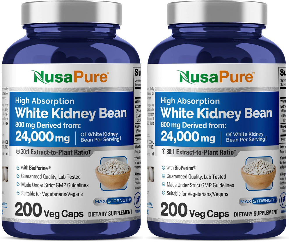 NusaPure bottle of White Kidney Beans extract with high absorption formula.