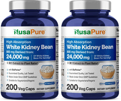 NusaPure bottle of White Kidney Beans extract with high absorption formula.