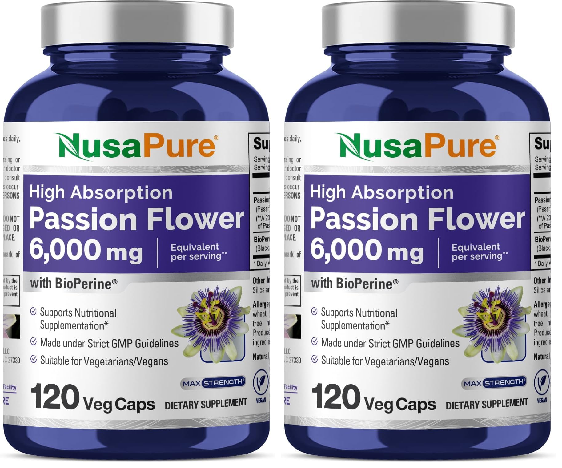 NusaPure Passion Flower 20:1 extract main product image with 2-pack packaging