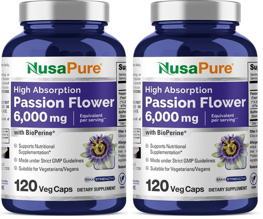NusaPure Passion Flower 20:1 extract main product image with 2-pack packaging