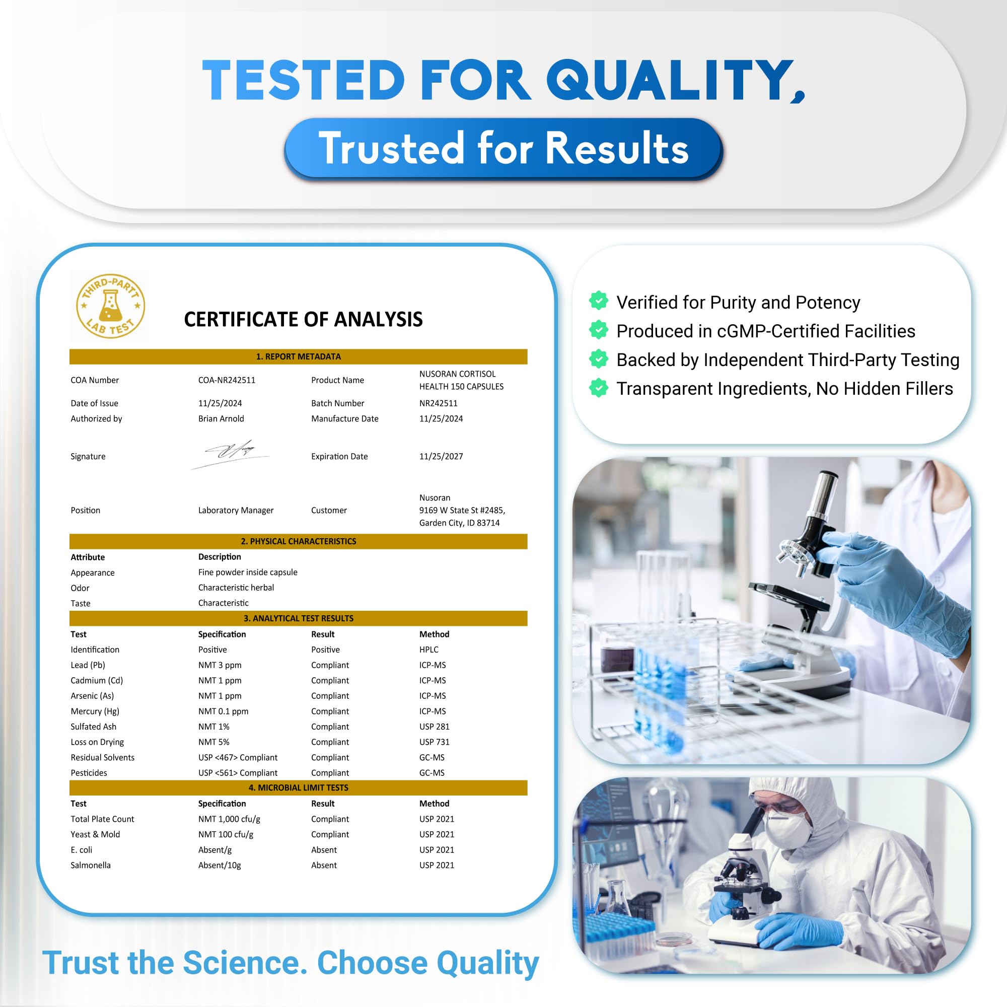 NUSORAN Ultra Cortisol Health bottle displaying packaging and capsules