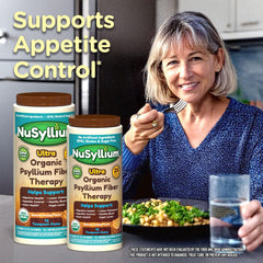 Product label close-up for NuSyllium Organic Psyllium Husk Powder
