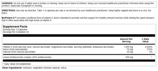 Citrus bioflavonoids complex including hesperidin for immune support