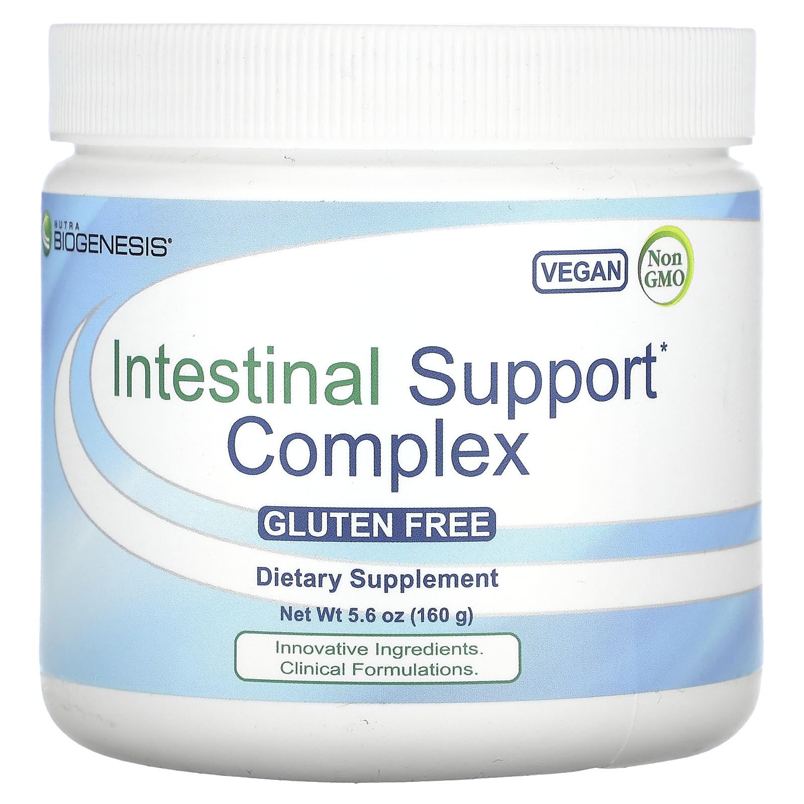 Nutra BioGenesis Intestinal Support Complex powder container with scoop