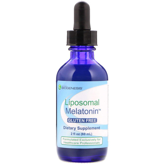 Nutra Biogenesis Liposomal Melatonin bottle with dropper for liquid sleep support