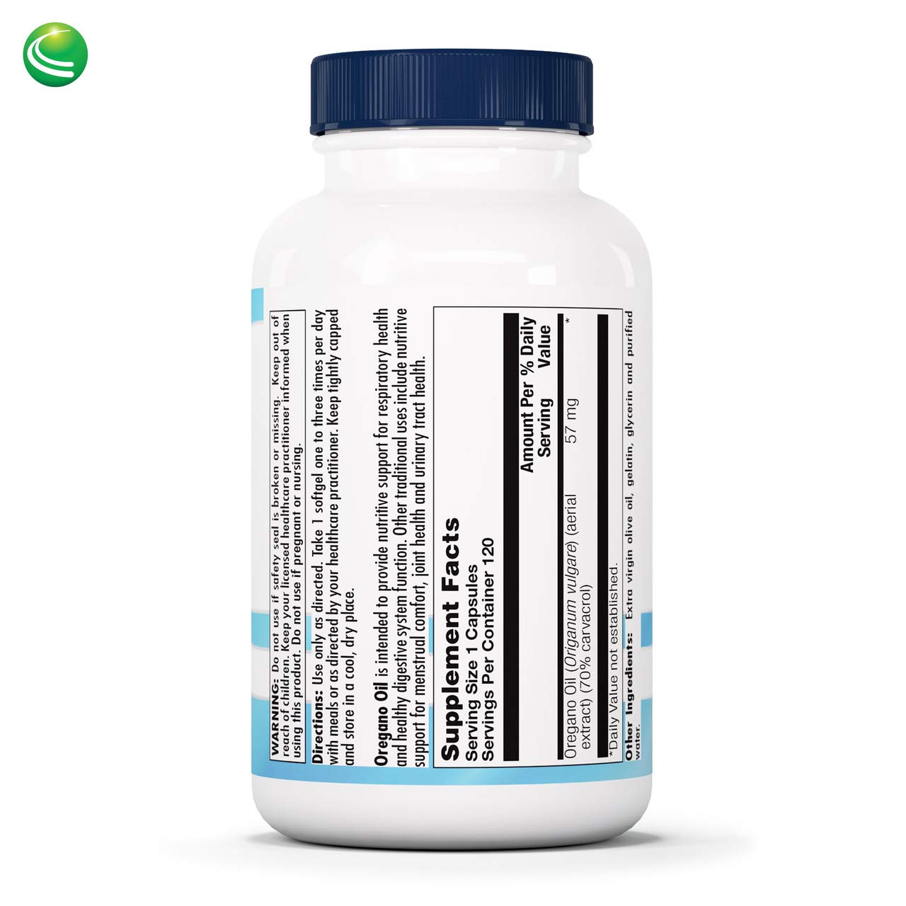 Close-up of oregano oil softgels showing 70% carvacrol