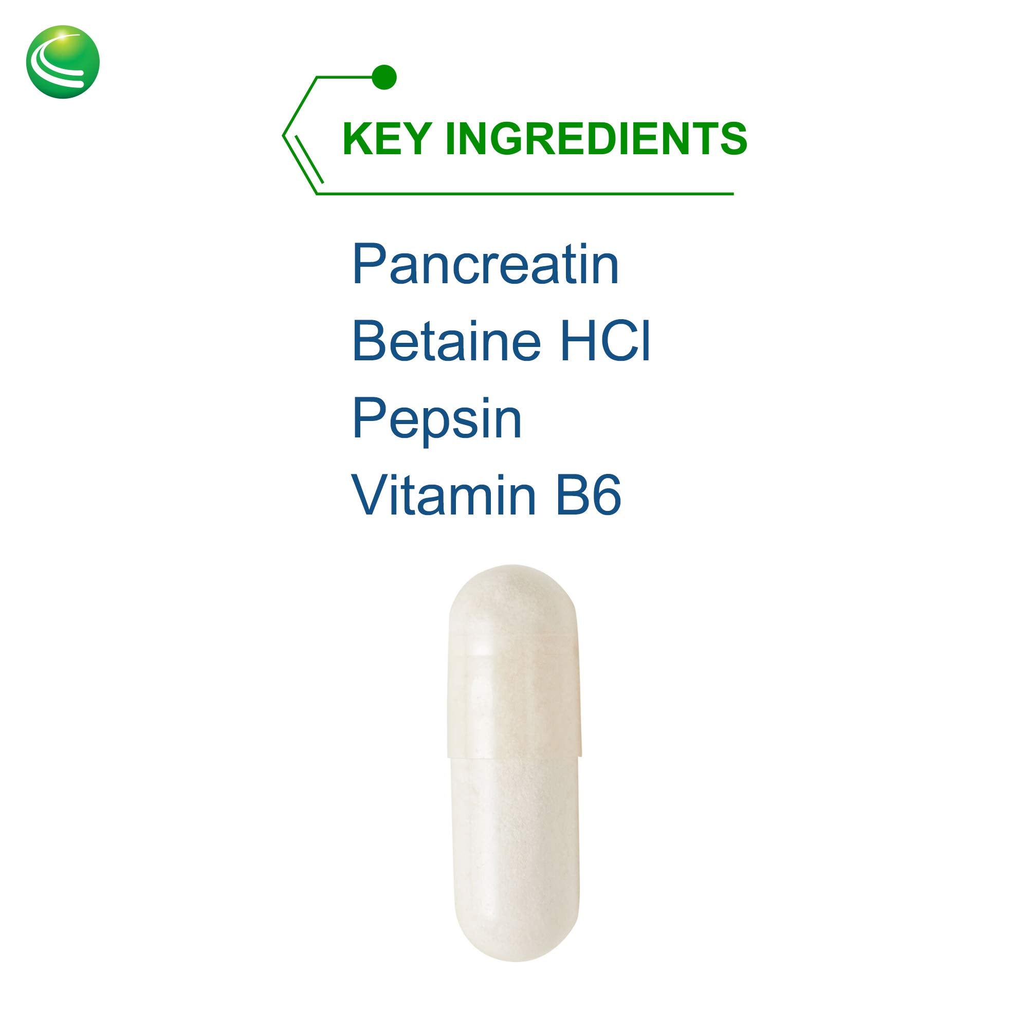 PanZyme label highlighting betaine HCl and digestive enzymes