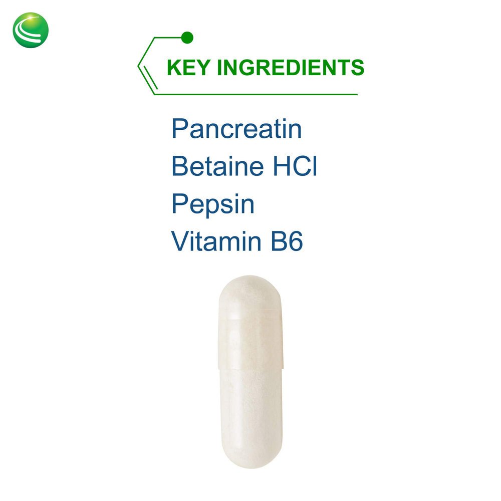 PanZyme label highlighting betaine HCl and digestive enzymes