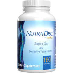 Nutra Disc & Joint Support bottle label highlighting Meriva Curcumin, Glucosamine and Chondroitin