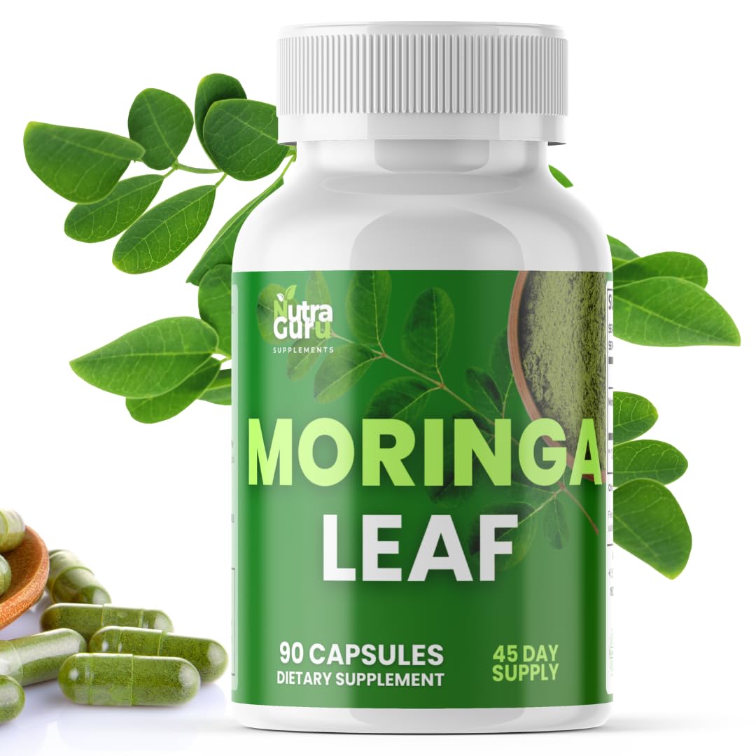 Nutra Guru Moringa Capsules bottle front view