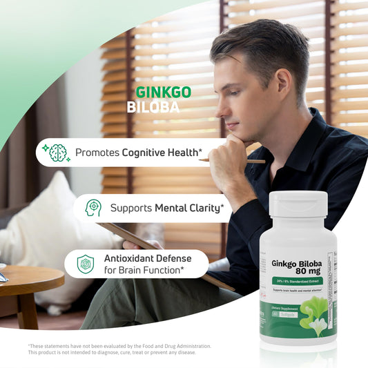 Nutra Nutrition Ginkgo Biloba 80 mg bottle side angle