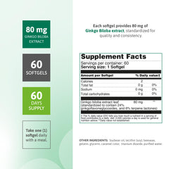 Ginkgo Biloba 80 mg capsules close-up