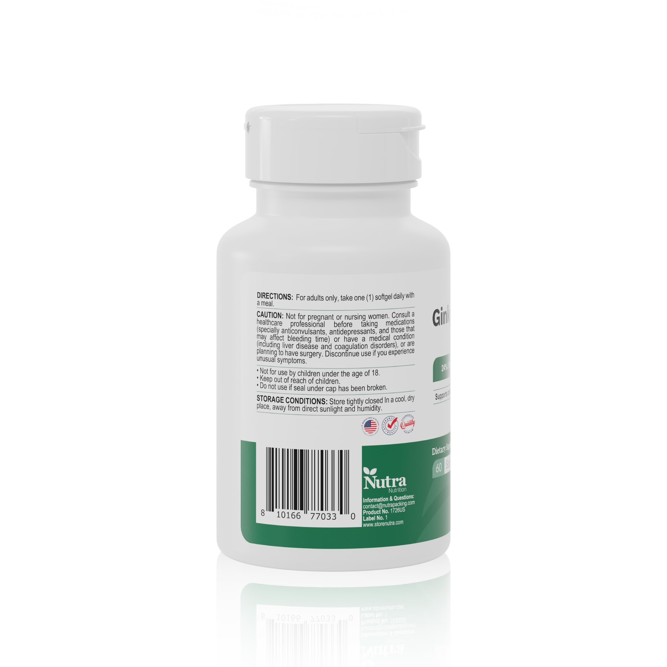 Lifestyle image featuring Nutra Nutrition Ginkgo Biloba 80 mg bottle