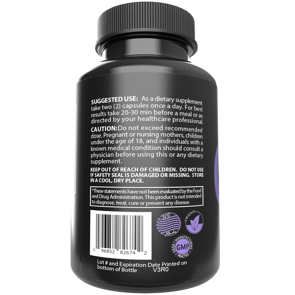 Made in USA GMP-certified facility label on saffron supplement