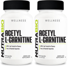 NutraBio Acetyl L-Carnitine 500mg bottle front view