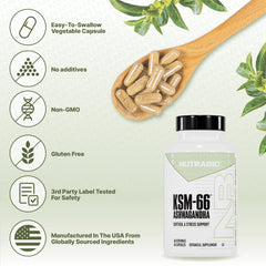NutraBio Ashwagandha displayed on store shelf