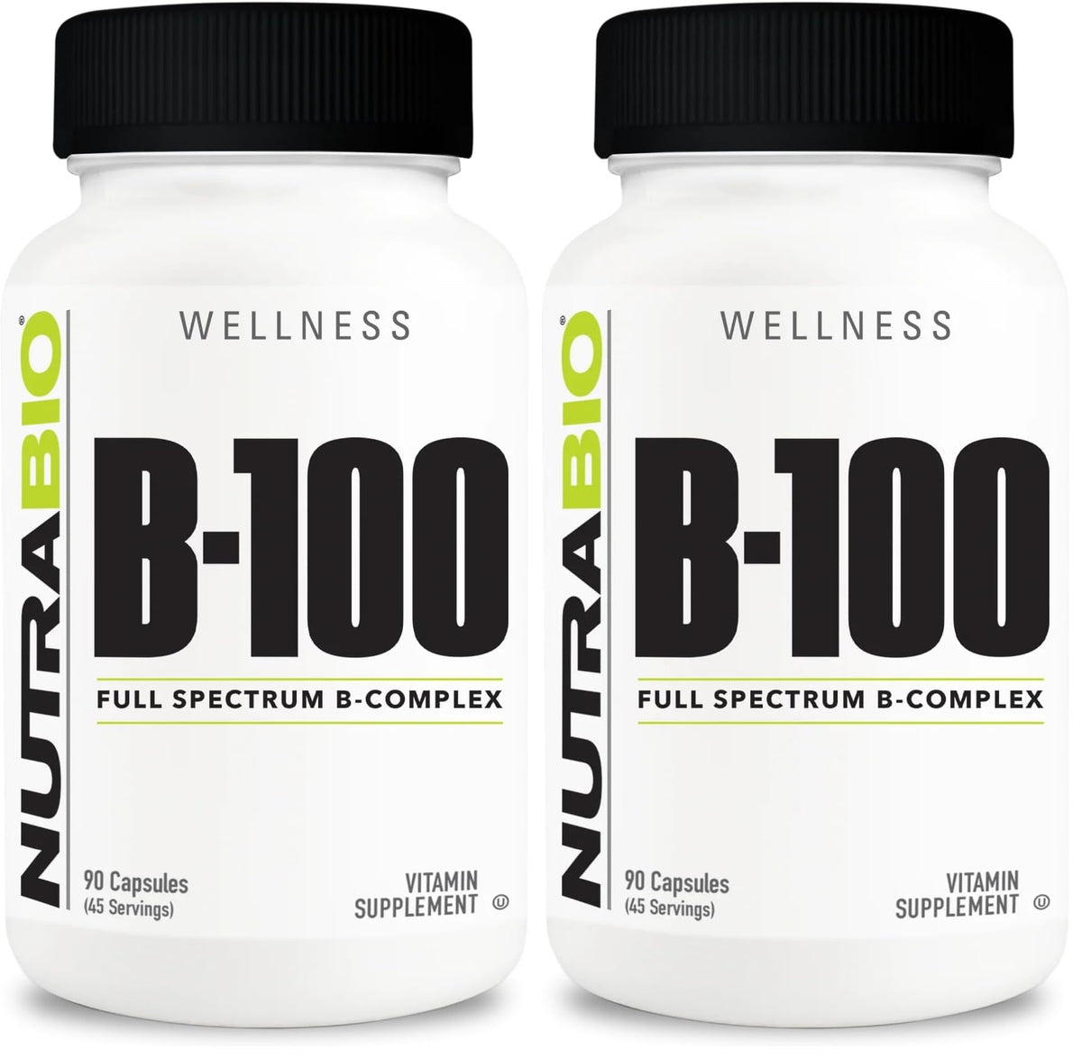 NutraBio B-100 bottle front view