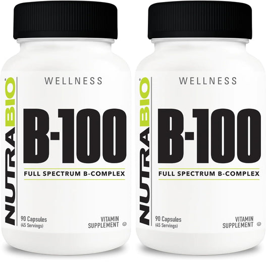 NutraBio B-100 bottle front view