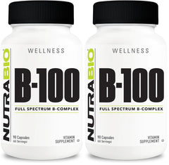 NutraBio B-100 bottle front view