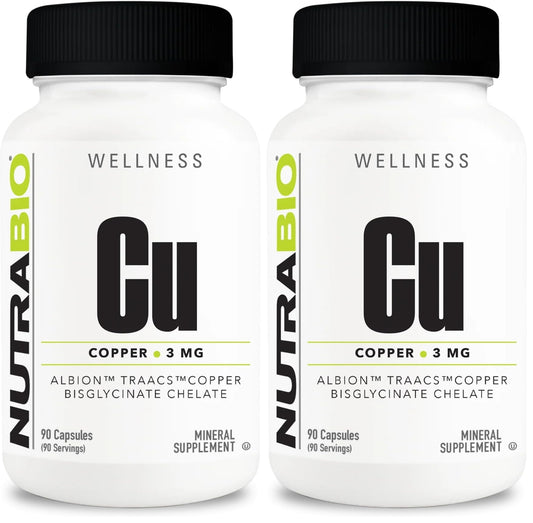Main product image of NutraBio Copper Bisglycinate 3 mg 2-pack