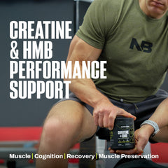 Powder dissolving in water with NutraBio Creatine + HMB for quick intake