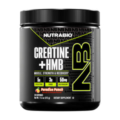NutraBio Creatine + HMB Paradise Punch powder front view