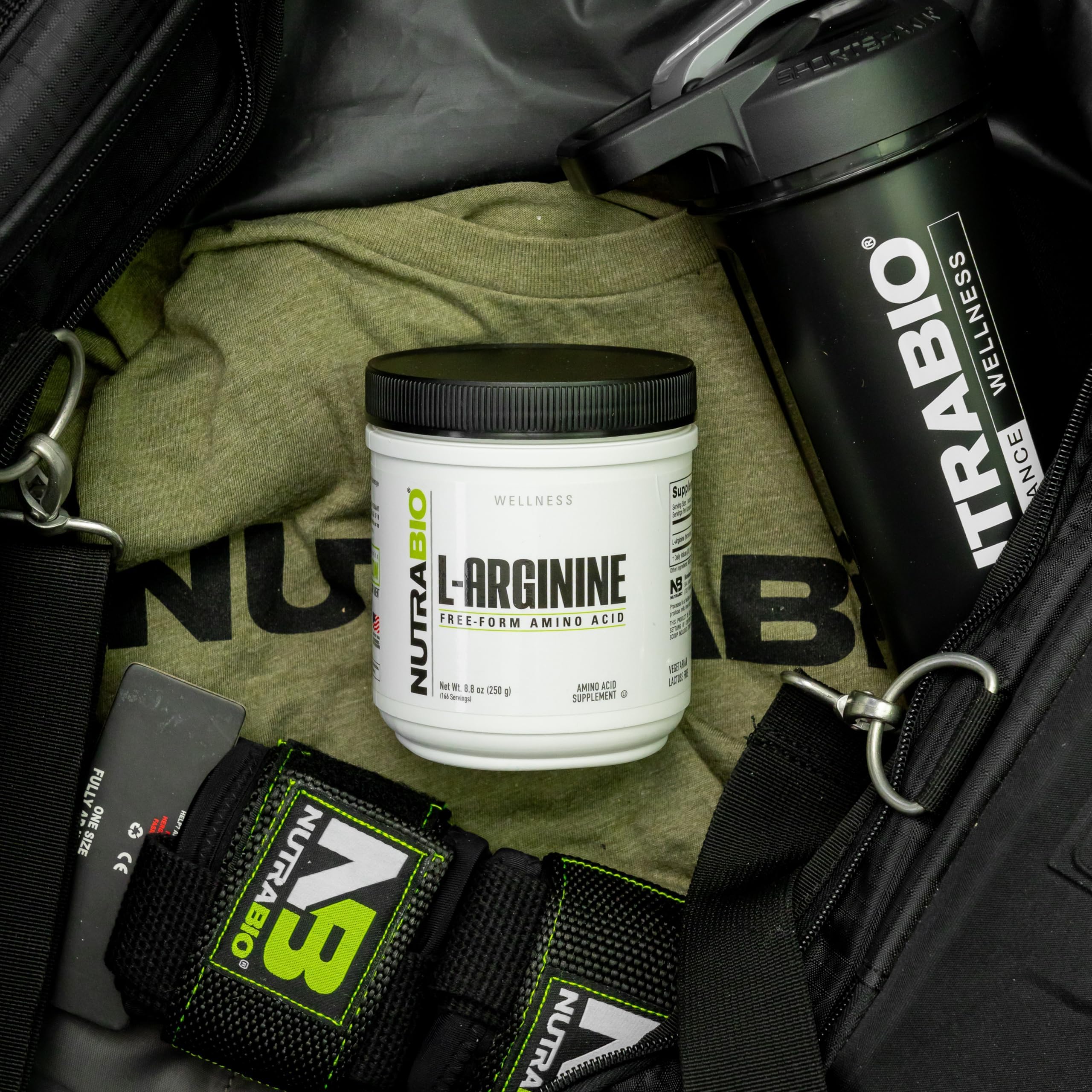 Nutrition and ingredients panel of NutraBio L-Arginine