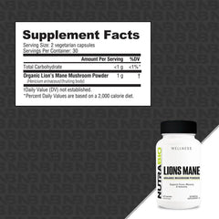 Lions Mane supplement label detail