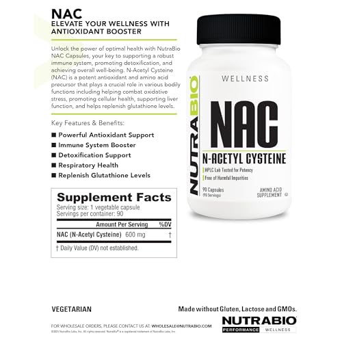 NutraBio NAC display with other supplements
