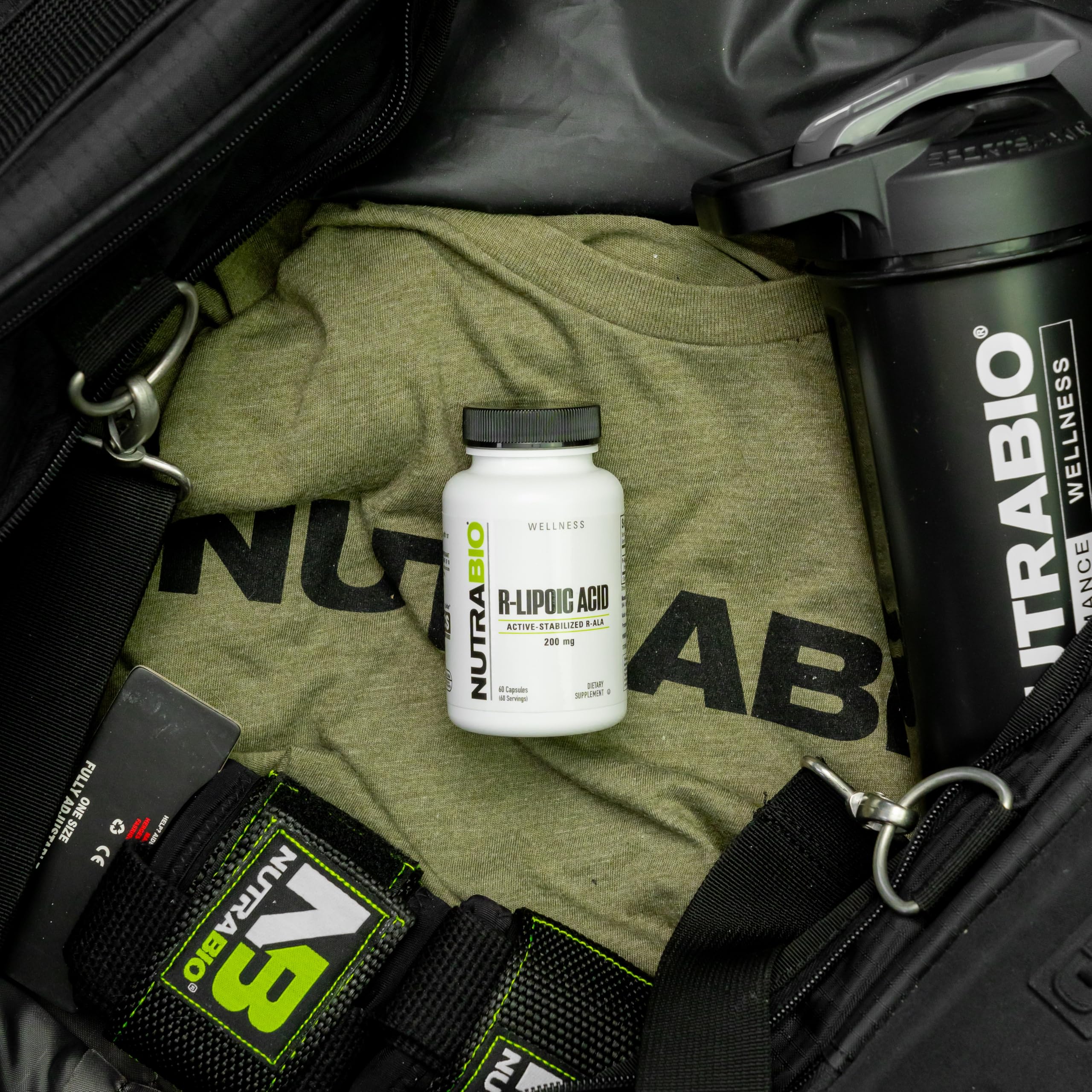 Supplement facts panel for NutraBio R-Lipoic Acid