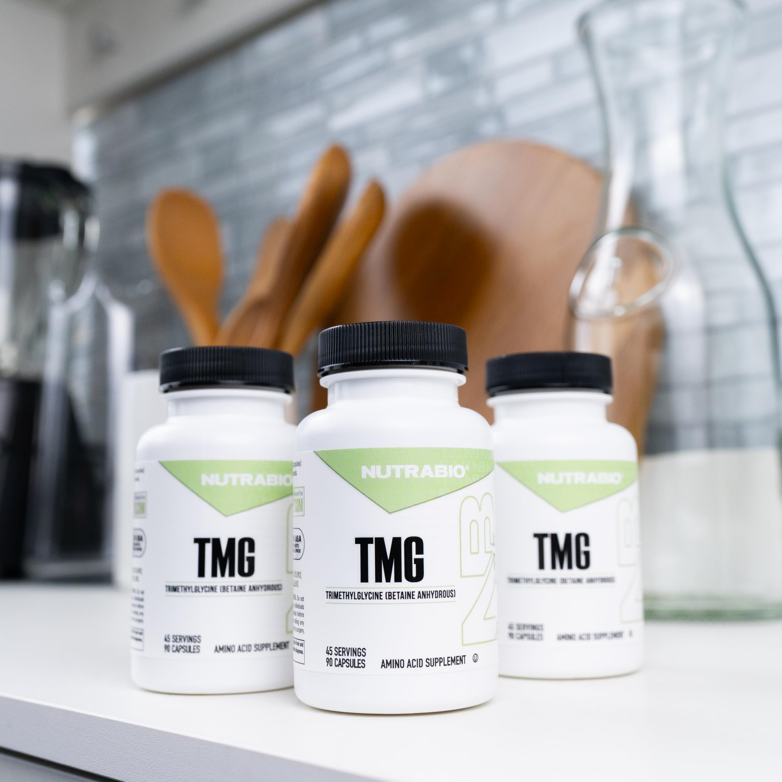 Kosher, halal, gluten-free certification icons on NutraBio TMG