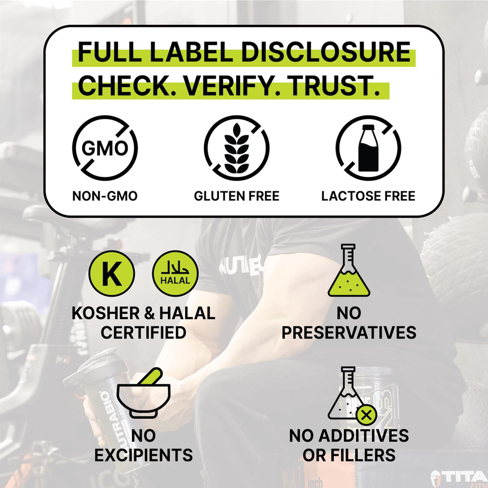 Creatine jar with scoop and label