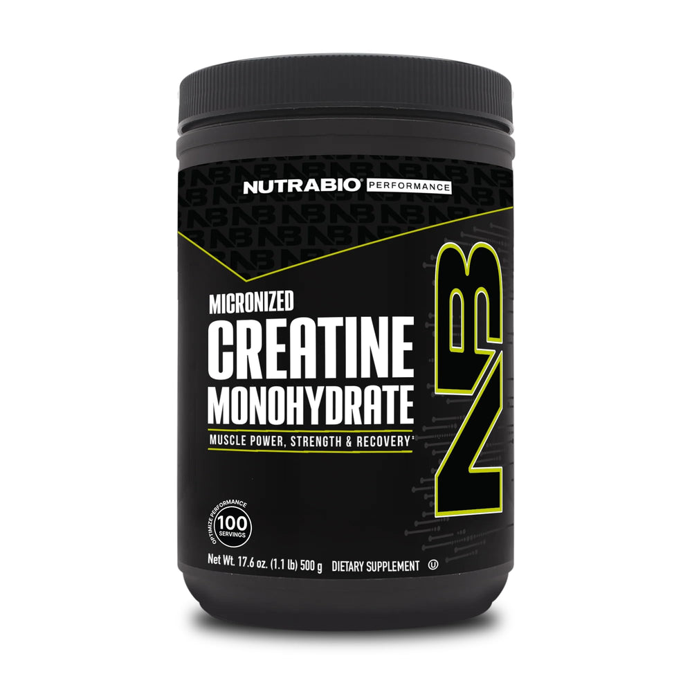 NutraBio Pure Micronized Creatine Monohydrate Powder 500 g – front view