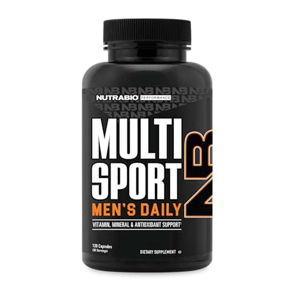 NutraBio Multisport for Men bottle on white background