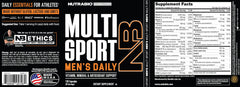 Close-up of NutraBio Multisport for Men label