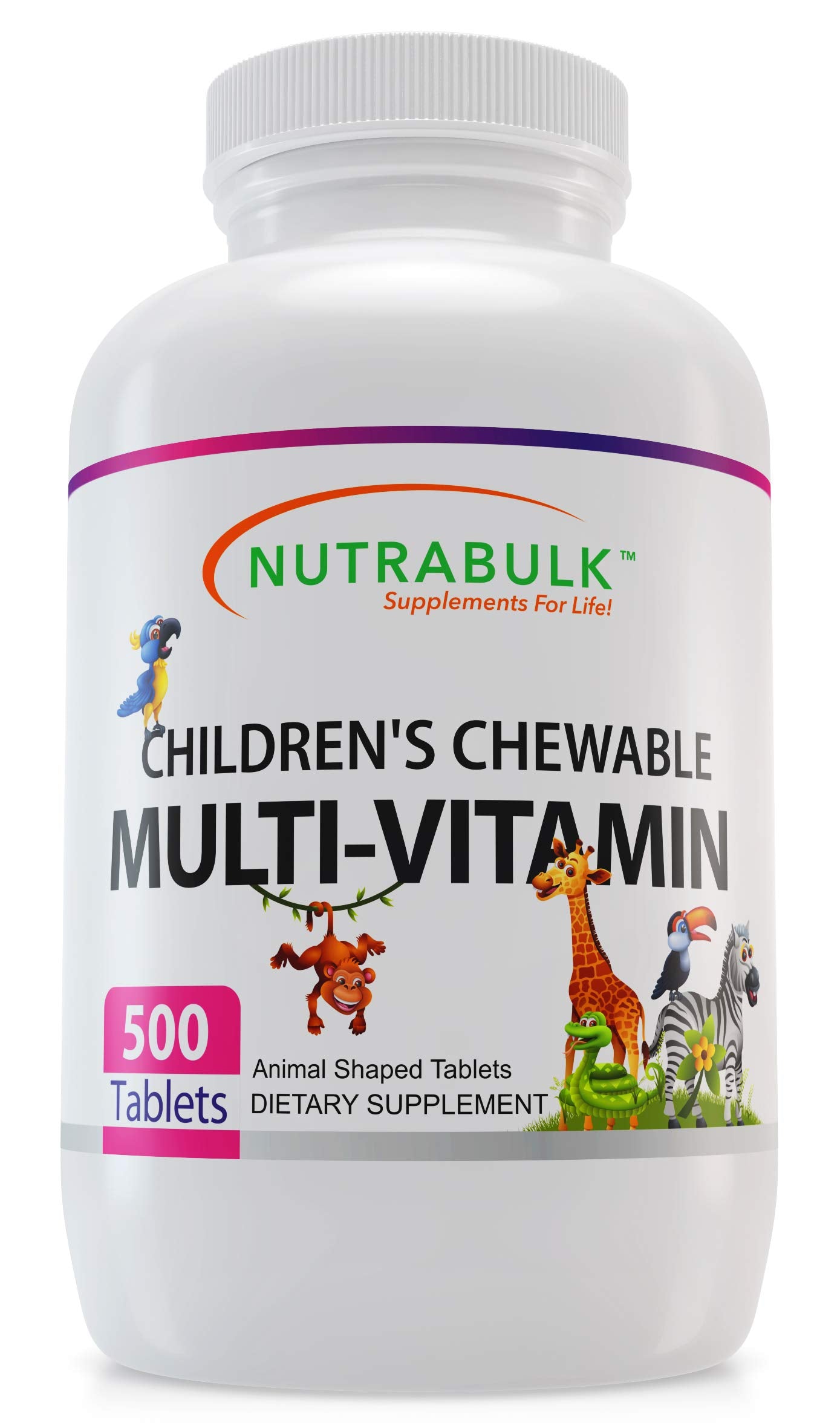NutraBulk Children's Chewable Multivitamins bottle label