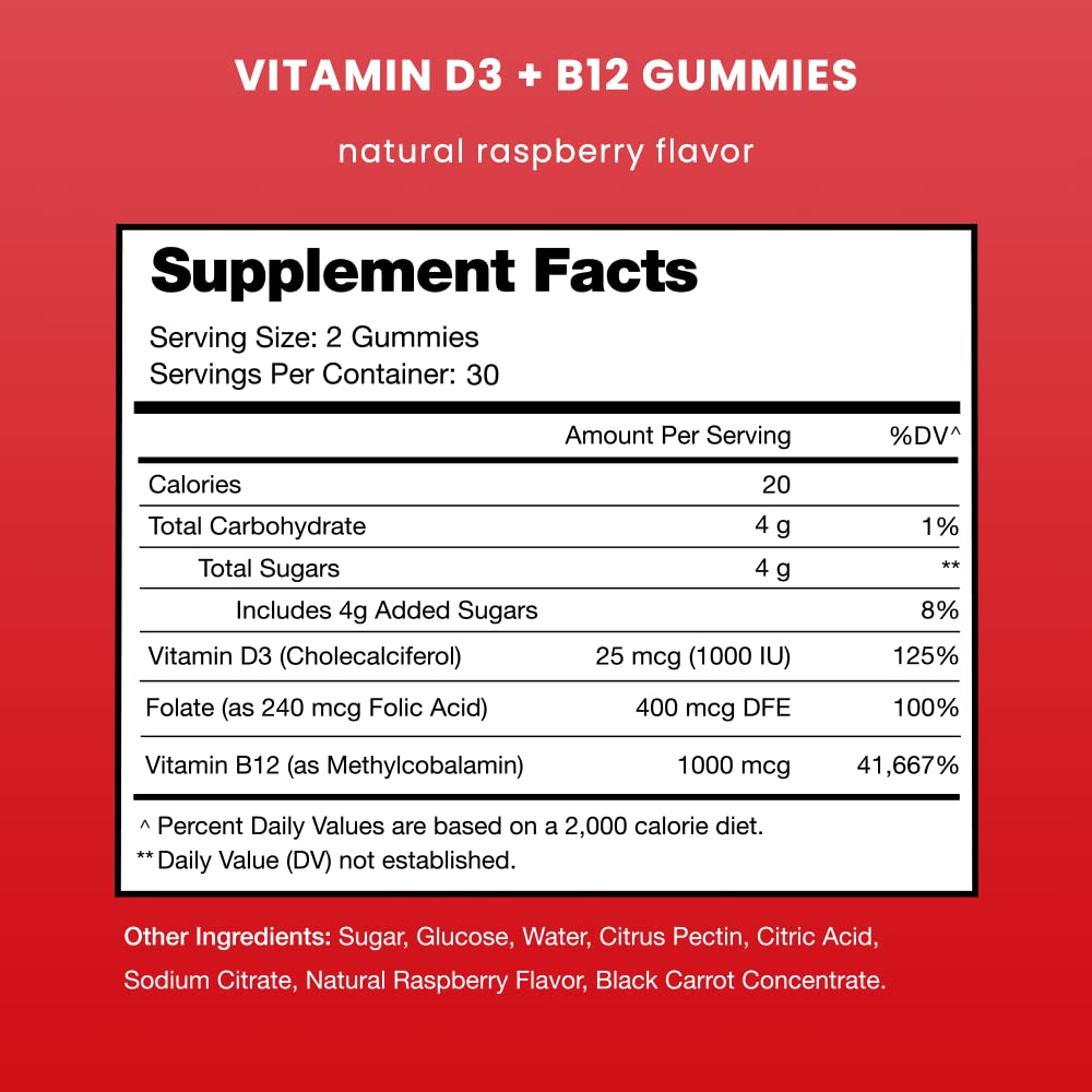 Methyl B12 and folate gummies with Vitamin D3 image