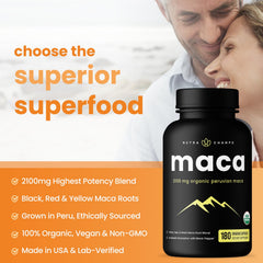 Gelatinized Peruvian maca powder blend in black, red and yellow
