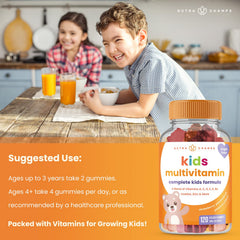 Vitamins and minerals list on NutraChamps kids gummy bottle