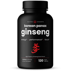 NutraChamps Korean Red Panax Ginseng capsules bottle with front label