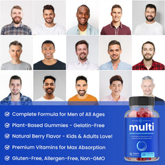 Close-up of NutraChamps Men’s Multivitamin gummy texture