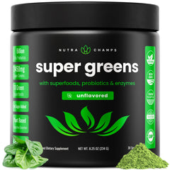 NutraChamps Super Greens powder bottle front
