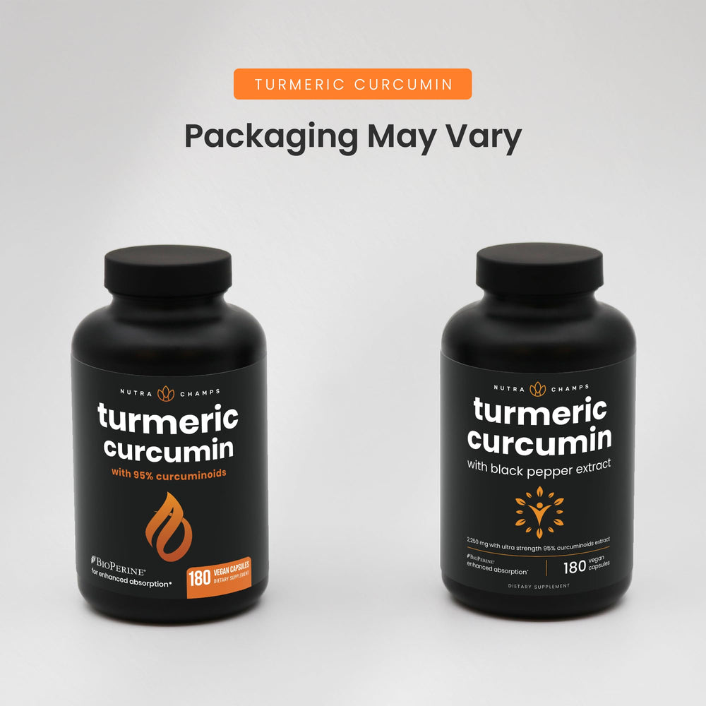 Vegan-friendly, GMO-free turmeric supplement packaging.