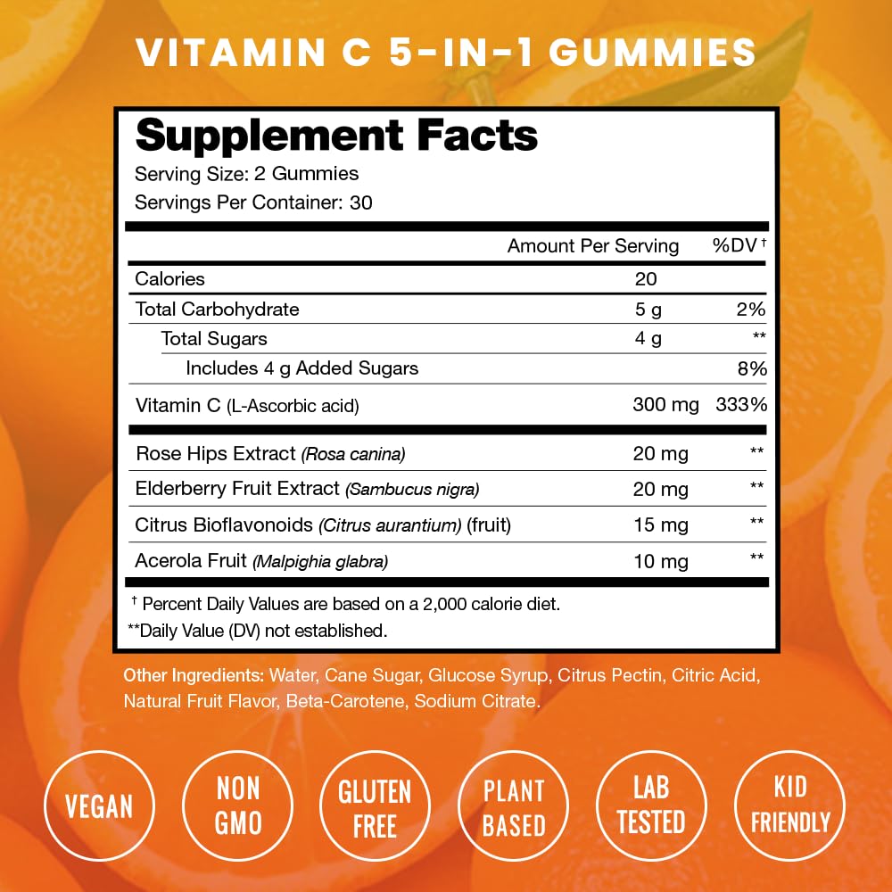 Kids' cherry-flavored Vitamin C Gummies close-up
