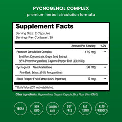 Close-up of NutraChamps Pycnogenol 60 capsules bottle