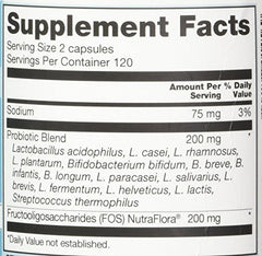 NutraFlora FOS prebiotic included in Vitacost Probiotic 15-35