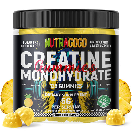 Front view of NUTRAGOGO Creatine Monohydrate Gummies bottle