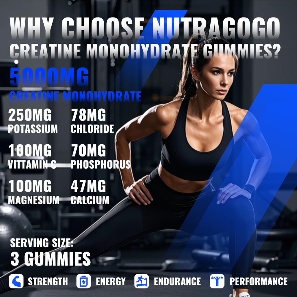 Serving size of 3 gummies with 5g creatine monohydrate