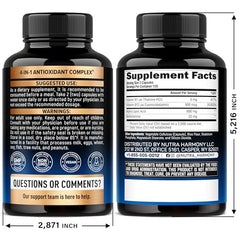 NUTRAHARMONY ALA capsules close-up highlights 600mg dose for energy